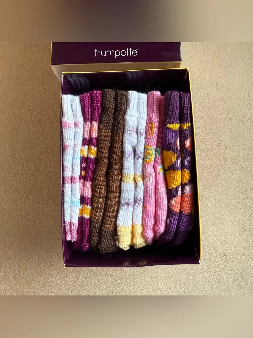 NIB Trumpette Wonka 6 Pair Baby Socks 0-12M Mary Jane Bow Gift Set